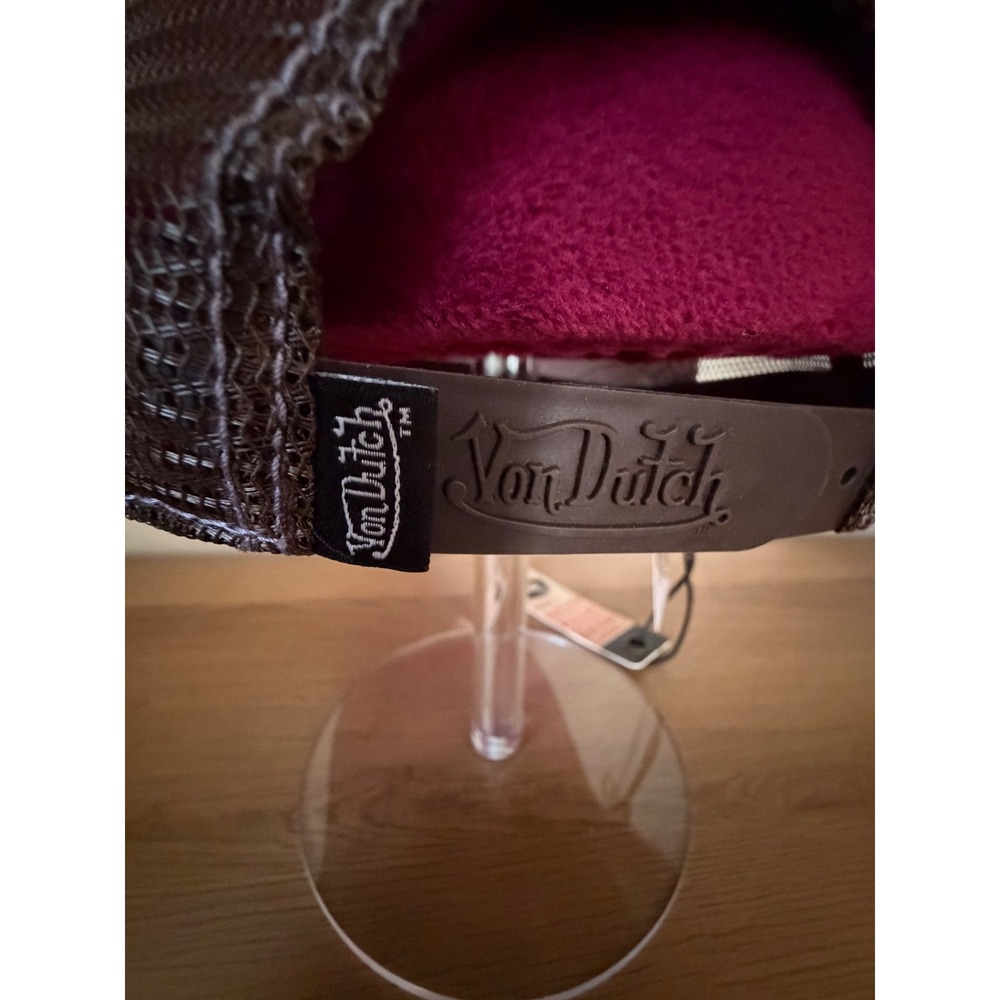 Von Dutch Sepia Stone Brown Pink Flying Eyeball Trucker Y2K Vibe NWT - Picture 8 of 8